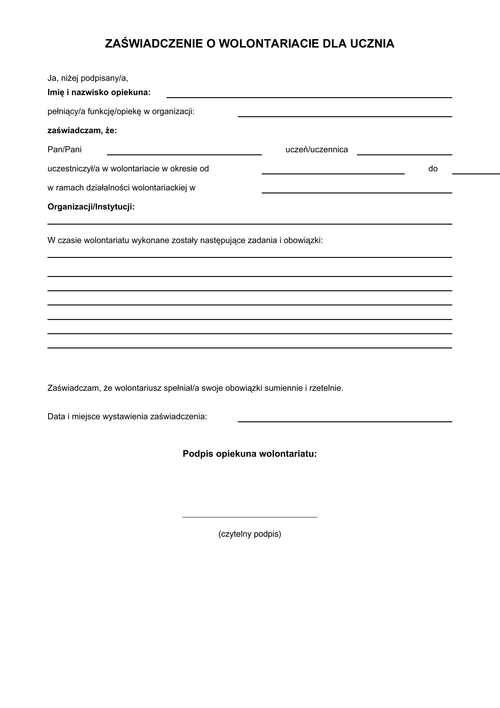 za-wiadczenie-o-wolontariacie-dla-ucznia-wz-r